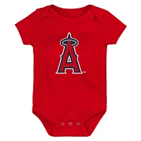 Infant Fanatics Los Angeles Angels Fan Pennant 3-Pack Bodysuit Set