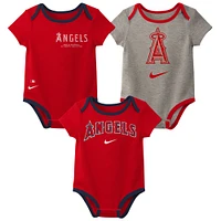 Ensemble de trois bodys Nike Los Angeles Angels Authentic Collection pour bébé