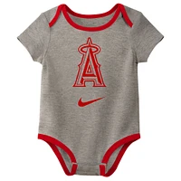 Ensemble de trois bodys Nike Los Angeles Angels Authentic Collection pour bébé