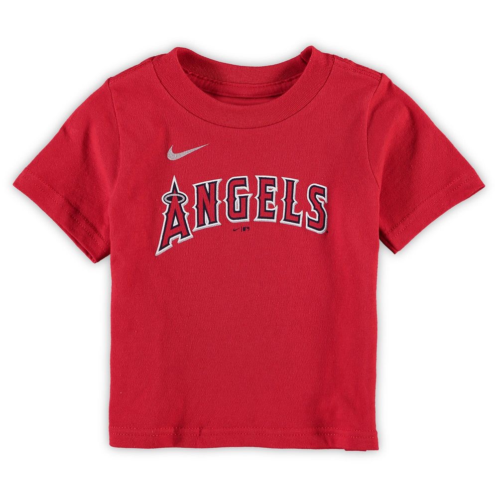 Women's Mike Trout Red Los Angeles Angels Name & Number T-Shirt