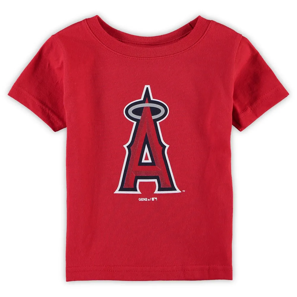 T-shirt rouge avec logo de l'équipe primaire Los Angeles Angels pour bébé