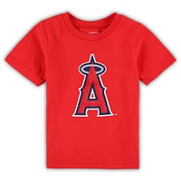 Infant Red Los Angeles Angels Team Crew Primary Logo T-Shirt