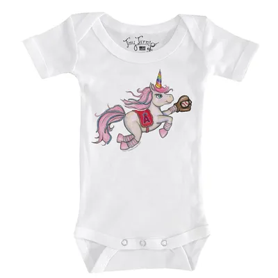 Los Angeles Angels Tiny Turnip Infant Unicorn Bodysuit - White