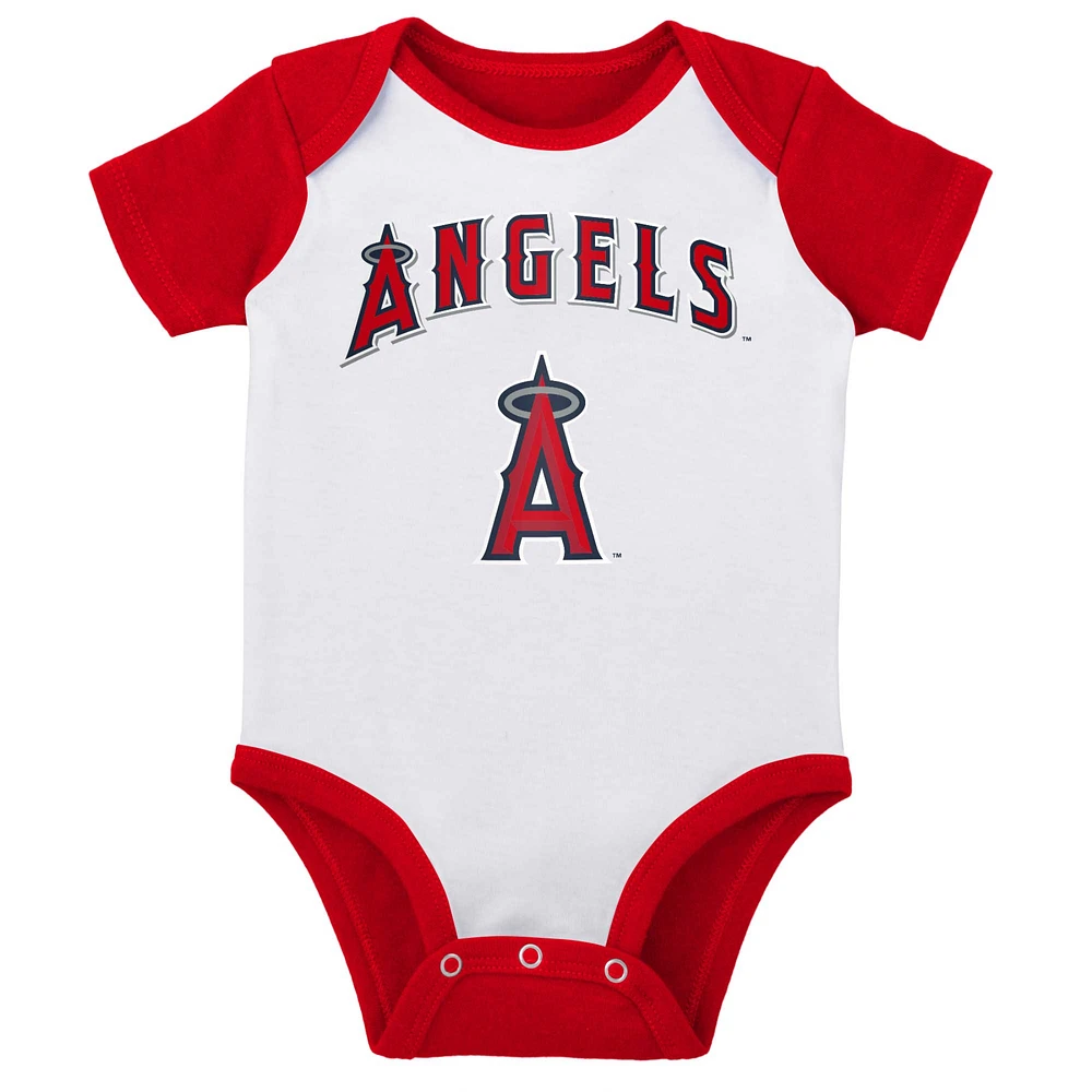 Infant White/Heather Gray Los Angeles Angels Two-Pack Little Slugger Bodysuit Set