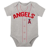 Ensemble de deux body Little Slugger blanc/gris chiné Los Angeles Angels pour bébé