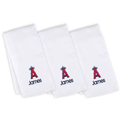 Los Angeles Angels Infant Personalized Burp Cloth 3-Pack - White