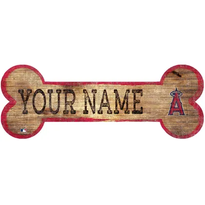 Los Angeles Angels 12" x 6" Personalized Dog Bone Sign