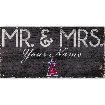 Los Angeles Angels 12" x 6" Personalized Mr. & Mrs. Sign