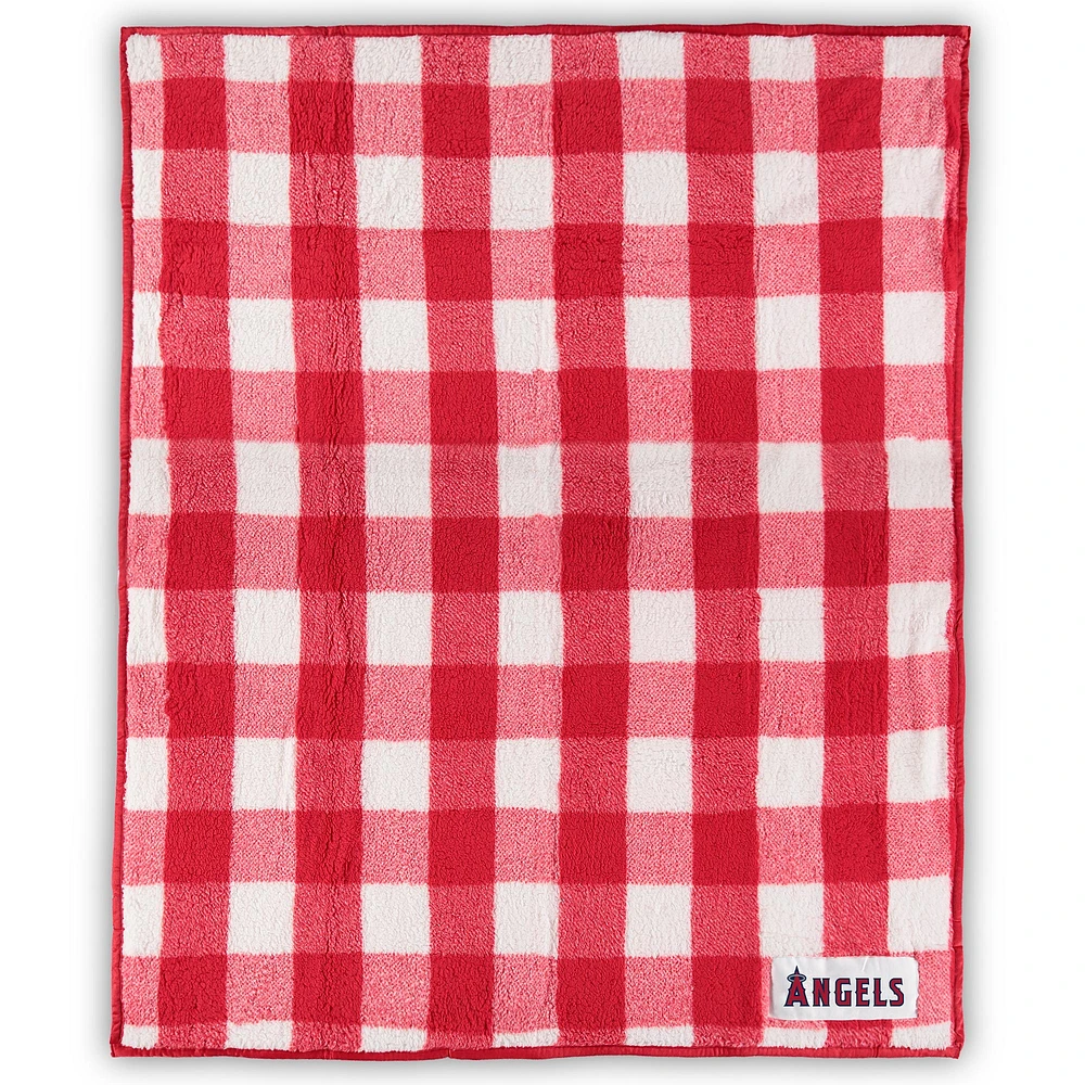 Los Angeles Angels 50'' x 60'' Buffalo Check Frosty Fleece Blanket