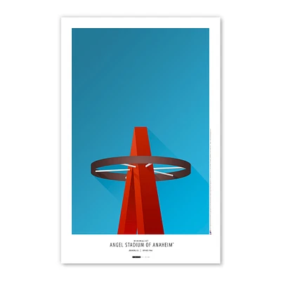 Los Angeles Angels Angels Stadium of Anaheim 11'' x 17 '' Big A Minimalist Stadium Poster Impression artistique