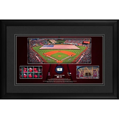 Los Angeles Angels Framed 10" x 18" Stadium Panoramic Collage with a Piece of Game-Used Baseball - Limited Edition of 500