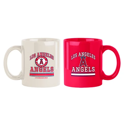 Lot de deux tasses colorées de 15 oz des Los Angeles Angels