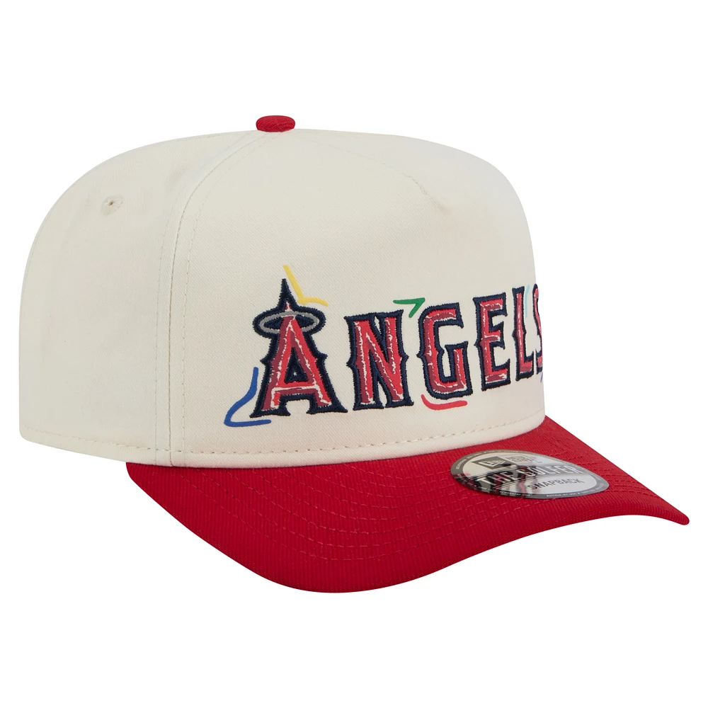 Men's New Era  White Los Angeles Angels Team Scribble Golfer Adjustable Hat