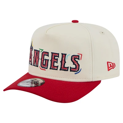 Men's New Era  White Los Angeles Angels Team Scribble Golfer Adjustable Hat