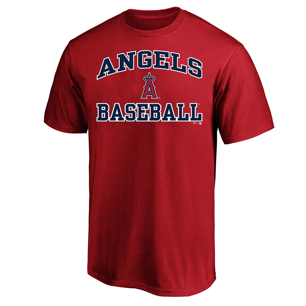 T-shirt rouge pour homme Los Angeles Angels, grand et grand, avec cœur âme