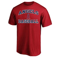 T-shirt rouge pour homme Los Angeles Angels, grand et grand, avec cœur âme