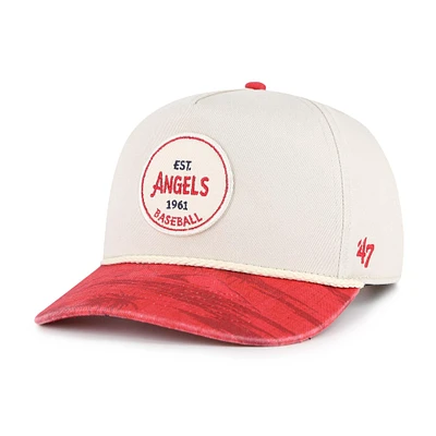 Men's '47 Cream/Red Los Angeles Angels Fiji Rope Hitch Adjustable Hat