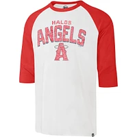 Men's '47 Cream Los Angeles Angels City Connect Crescent Franklin Raglan 3/4-Sleeve T-Shirt