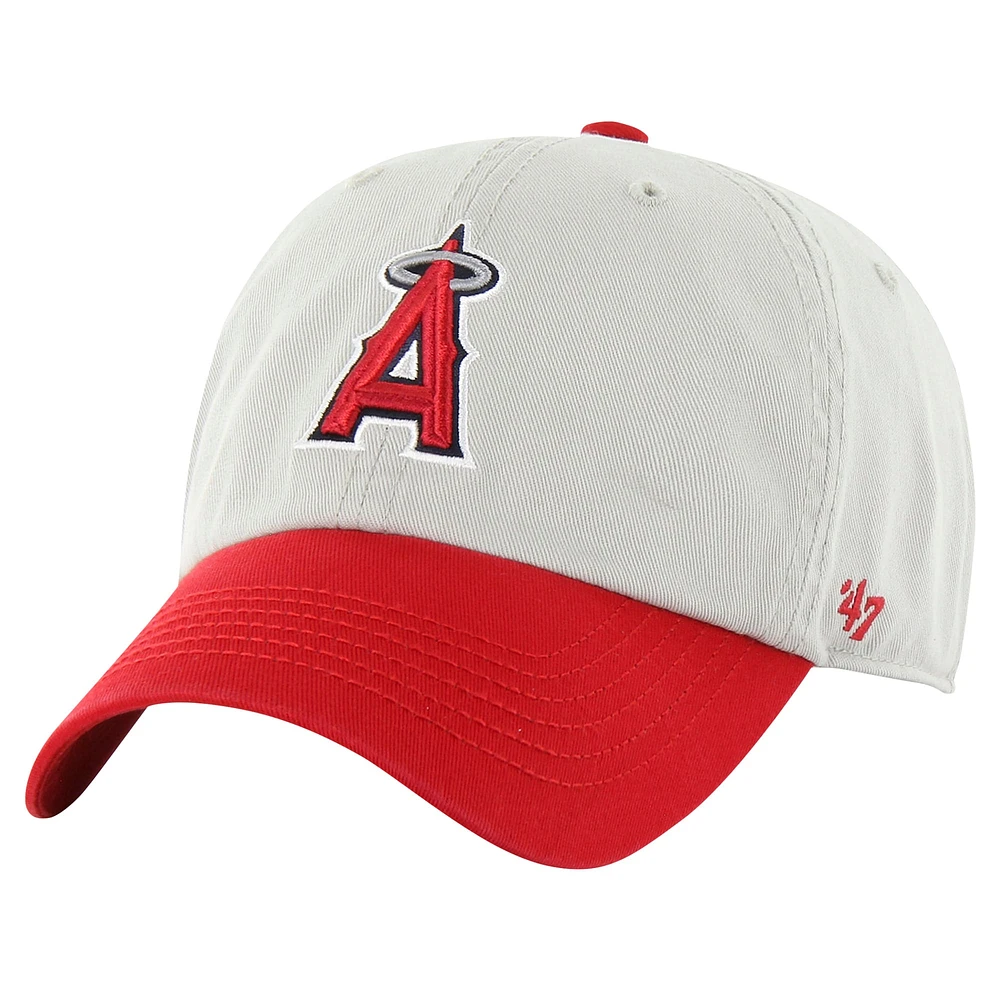 Men's '47 Gray/Red Los Angeles Angels Sure Shot Classic Franchise Fitted Hat