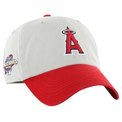 Men's '47 Gray/Red Los Angeles Angels Sure Shot Classic Franchise Fitted Hat