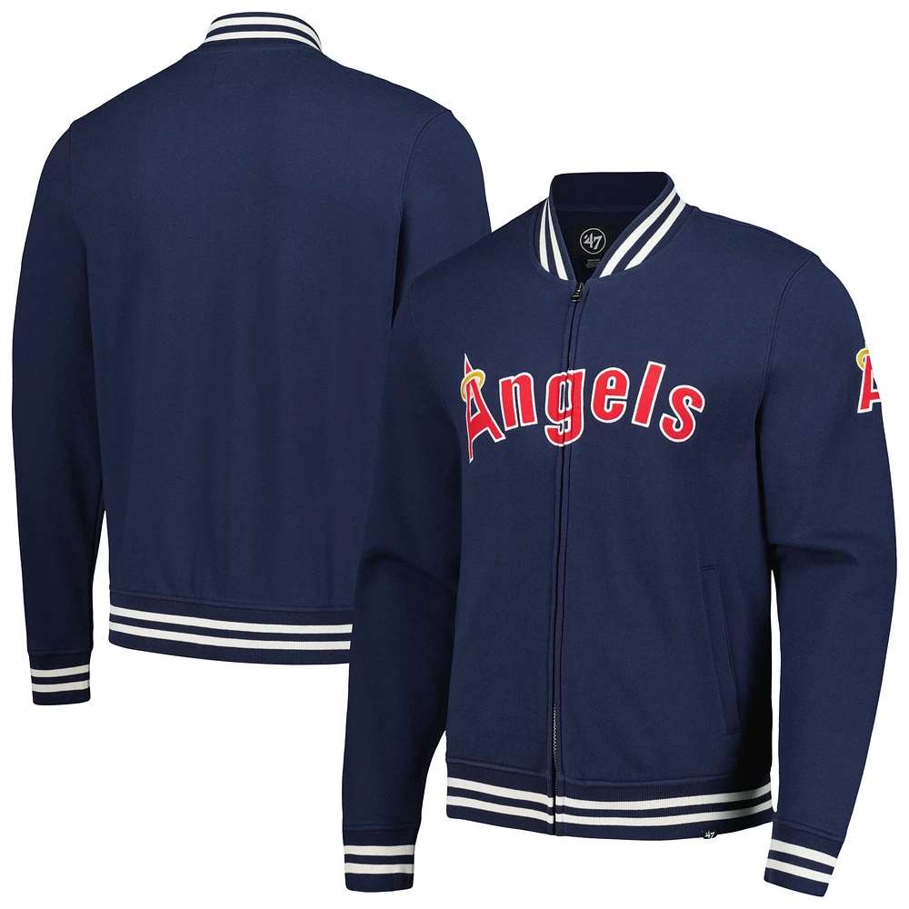 Veste de survêtement entièrement zippée '47 bleu marine Los Angeles Angels Wax Pack Pro Camden pour hommes