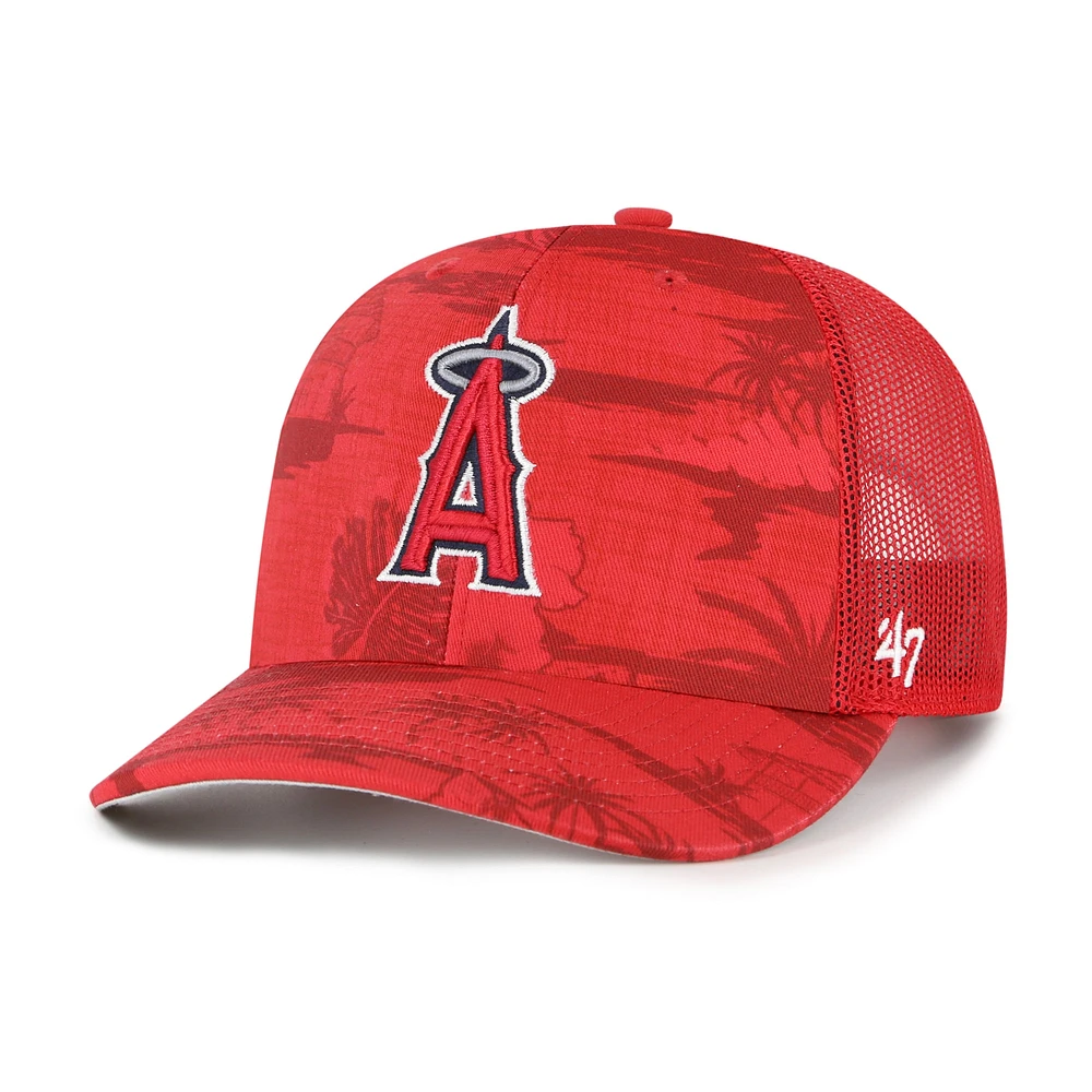 Men's '47 Red Los Angeles Angels Fiji Trucker Adjustable Hat