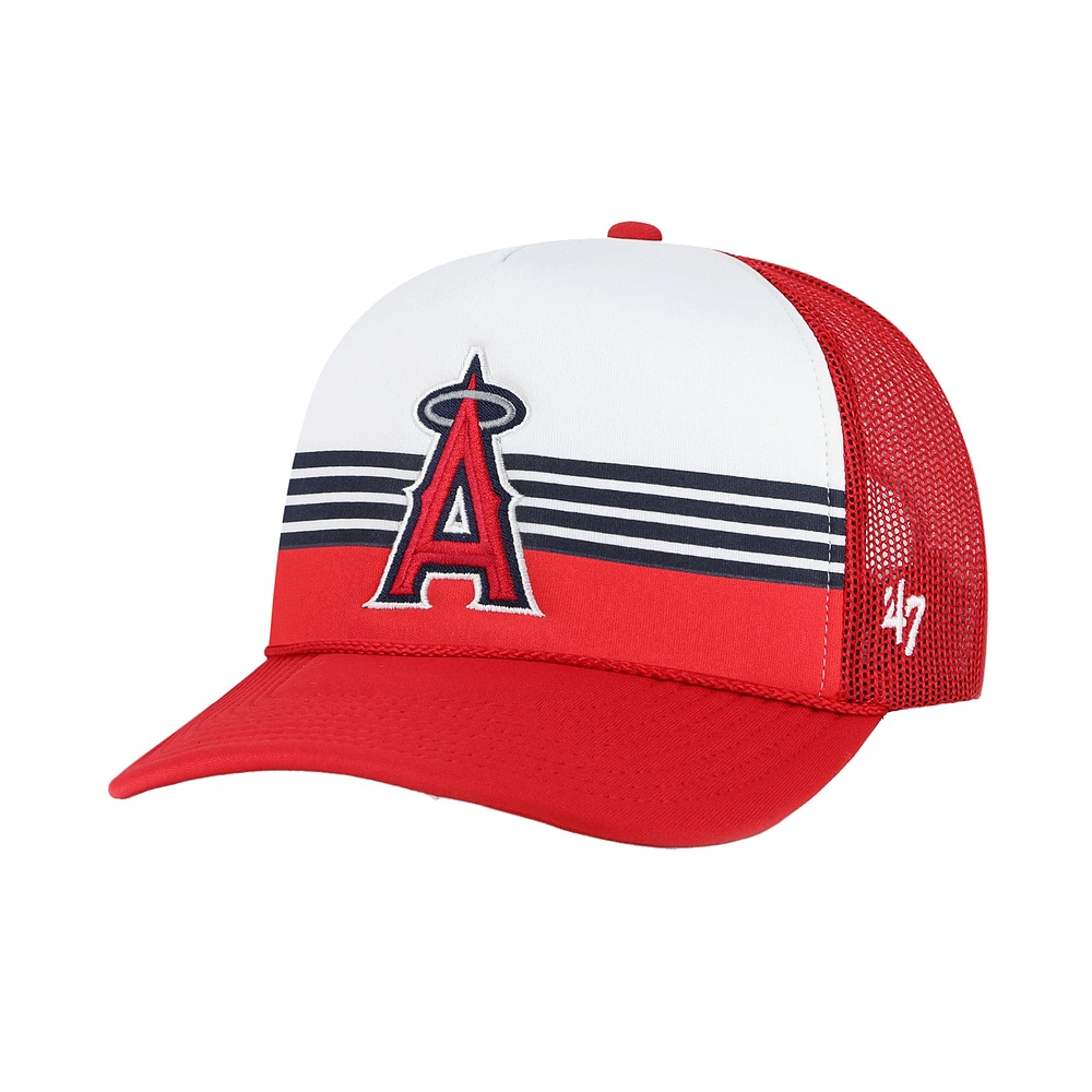 Men's '47 Red Los Angeles Angels Lift Off Foam Front Mesh Trucker Adjustable Hat