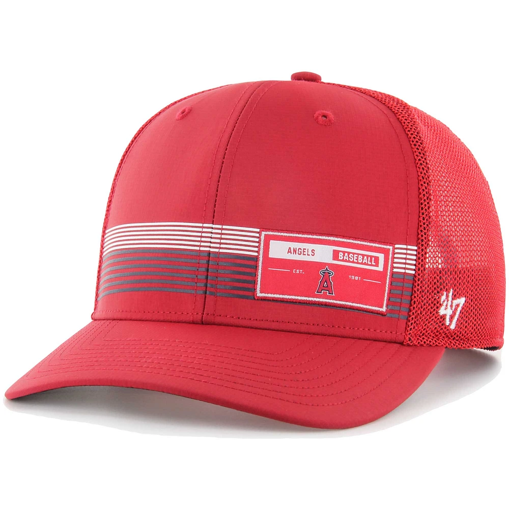 Men's '47 Red Los Angeles Angels Rangefinder brrr Trucker Adjustable Hat