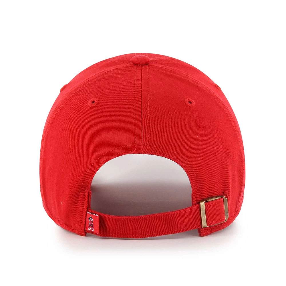Men's '47  Red Los Angeles Angels Team Pride Clean Up Adjustable Hat