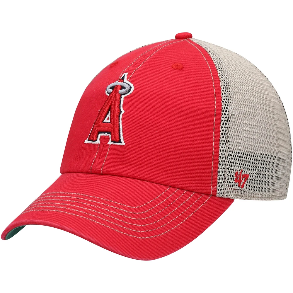 Men's '47 Red Los Angeles Angels Trawler Clean Up Trucker Snapback Hat