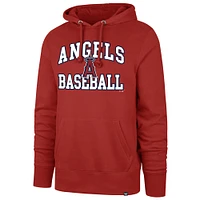 Men's '47  Red Los Angeles Angels Velocity Headline Pullover Hoodie