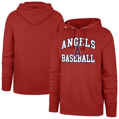 Men's '47  Red Los Angeles Angels Velocity Headline Pullover Hoodie