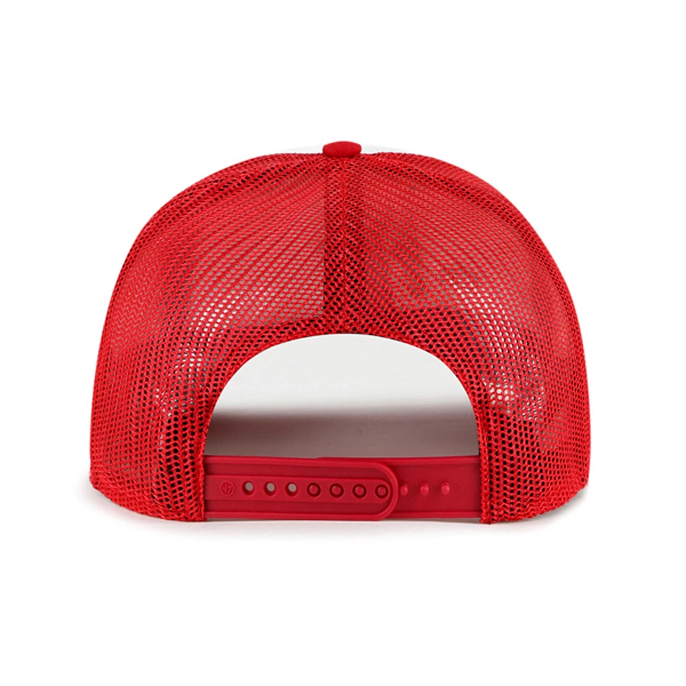 Casquette ajustable blanche/rouge pour homme des Los Angeles Angels, modèle Freshman Trucker '47