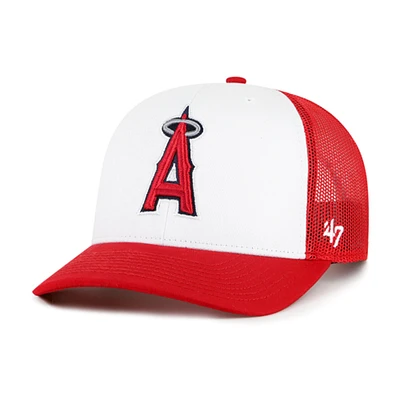 Casquette ajustable blanche/rouge pour homme des Los Angeles Angels, modèle Freshman Trucker '47