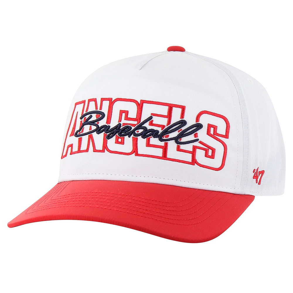 Men's '47 White Los Angeles Angels Lineman Hitch Adjustable Hat