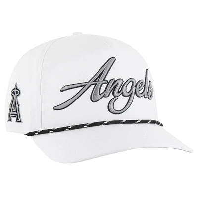 Men's '47 White Los Angeles Angels Overhand Speckle Hitch Rope Adjustable Hat