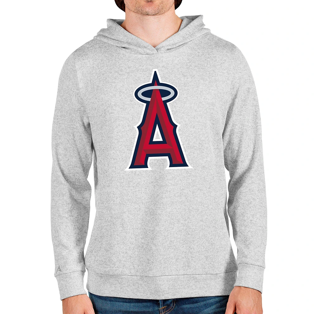 Sweat à capuche enfiler Absolute gris chiné pour homme avec logo de l'équipe Los Angeles Angels