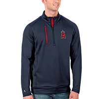 Men's Antigua Navy/Red Los Angeles Angels Generation Quarter-Zip Pullover Jacket