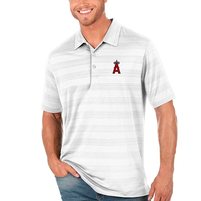 Polo blanc Antigua pour homme avec logo Compass des Los Angeles Angels
