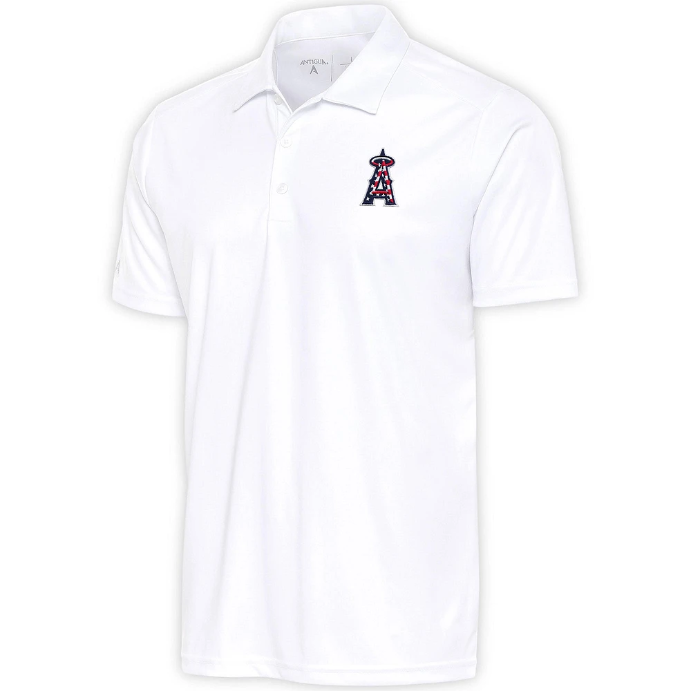 Polo patriotique Apex Antigua blanc pour homme des Los Angeles Angels