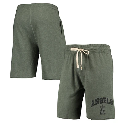 Men's Concepts Sport Green Los Angeles Angels Mainstream Logo Terry Tri-Blend Shorts