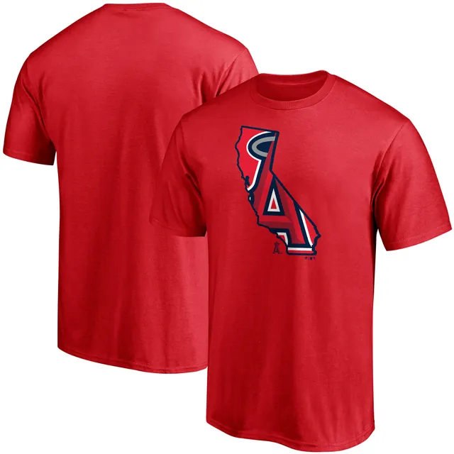 Men's Fanatics Branded Shohei Ohtani Red Los Angeles Angels 100th Career Home Run T-Shirt