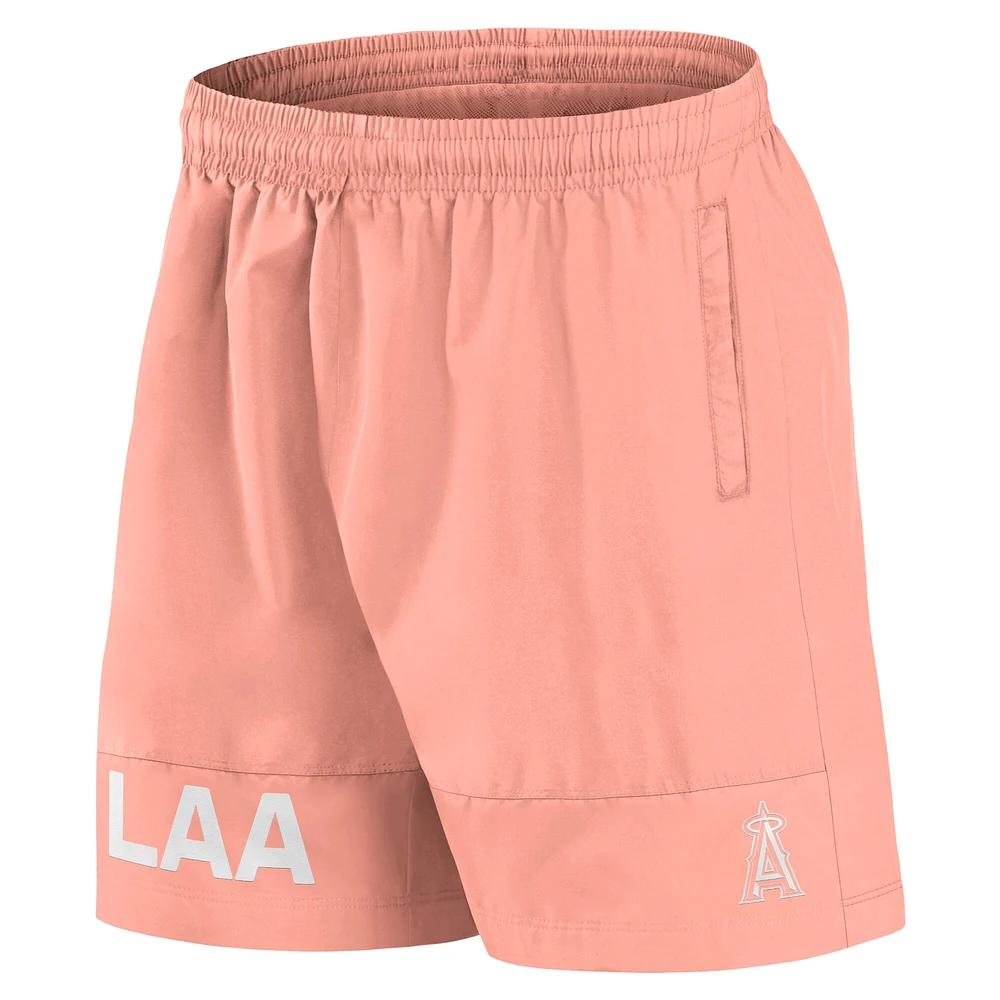 Short de bain Fanatics Coral Los Angeles Angels Elements pour hommes