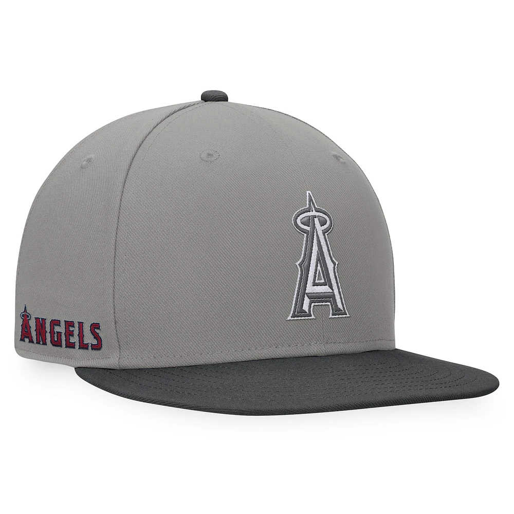 Casquette Snapback Los Angeles Angels Ace Fanatics gris/charbon pour hommes