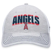 Men's Fanatics Heather Gray/White Los Angeles Angels Logo Trucker Adjustable Hat