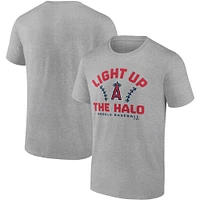 Men's Fanatics Heathered Gray Los Angeles Angels Iconic Go for Two T-Shirt