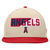 Casquette Snapback Fanatics Kaki/Rouge Los Angeles Angels Cycle pour hommes