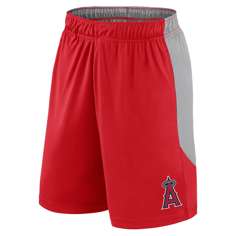 Short Fanatics rouge/gris Los Angeles Angels Go Hard pour hommes