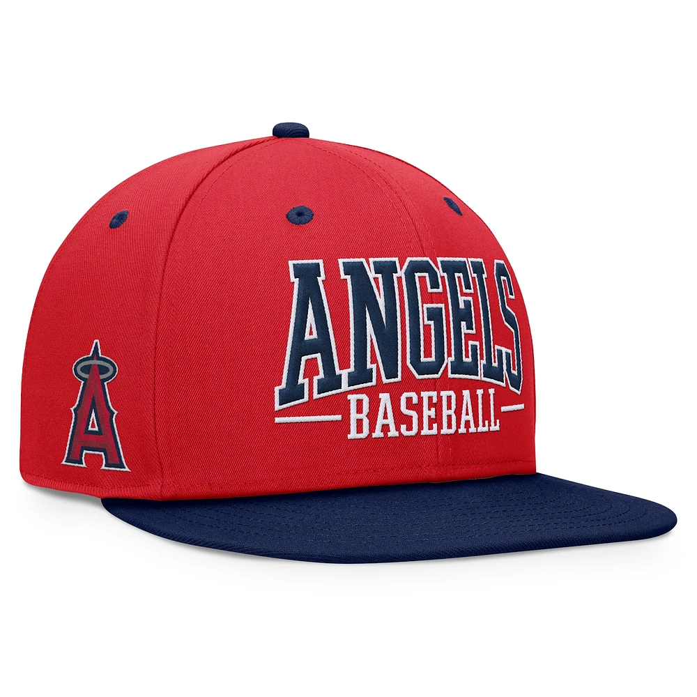 Men's Fanatics Red/Navy Los Angeles Angels Fundamental Bold Snapback Hat