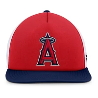 Casquette snapback en mousse fondamentale Los Angeles Angels Fanatics rouge/blanc pour hommes